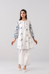 Smart Fit Floral Embroidered Two-Piece Semi-Formal Ethnic Set