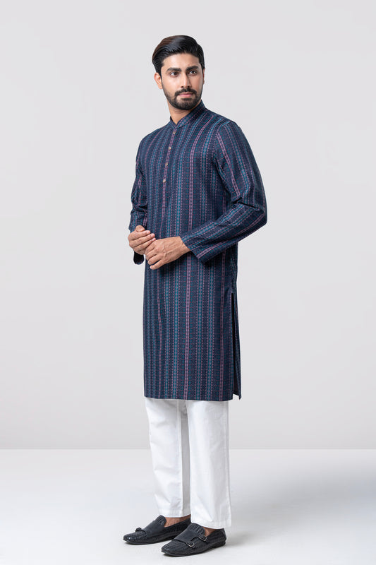 Regular Fit Jacquard Cotton Semi-Formal Panjabi