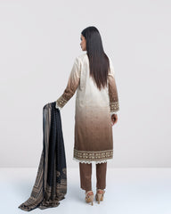 Smart Fit Digital Printed Three-Piece Lawn with Silk Dupatta