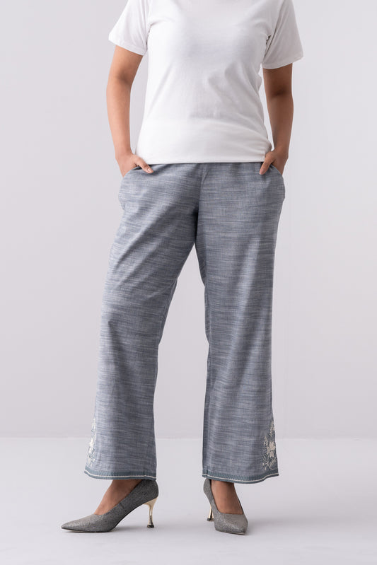 Relaxed Fit Floral Embroidered Ethnic Pants