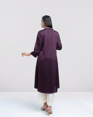 Smart Fit Scallop-Embroidered Satin Ethnic Kurta