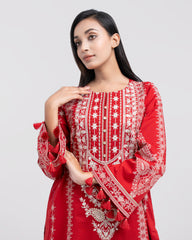 Smart Fit Sequin-Embroidered Lawn Kurta
