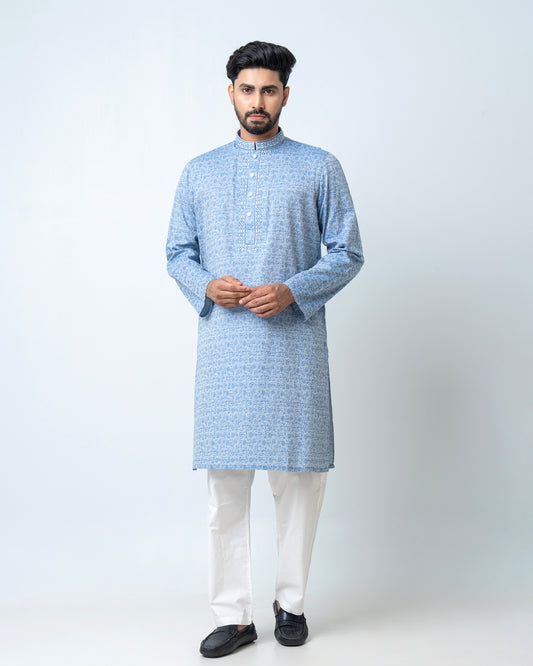 Regular Fit Printed Semi-Formal Panjabi
