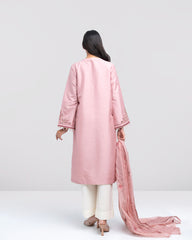 Smart Fit Embellished Two-Piece Formal Ethnic Set with Organza Dupatta