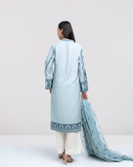 Smart Fit Embellished Two-Piece Formal Ethnic Set with Organza Dupatta