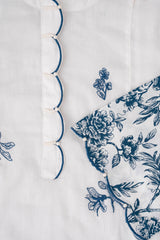 Smart Fit Floral Embroidered Two-Piece Semi-Formal Ethnic Set