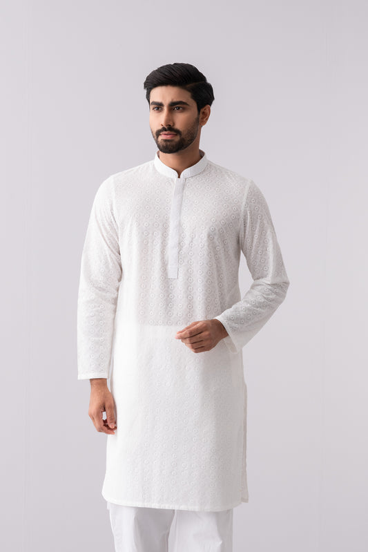 Regular Fit Cotton Semi-Formal Panjabi