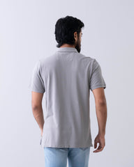 Relaxed Fit Placement Pigment Printed Polo Shirt