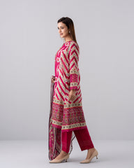 Smart Fit Digital Printed Three-Piece Lawn with Chiffon Dupatta