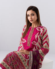 Smart Fit Digital Printed Three-Piece Lawn with Chiffon Dupatta