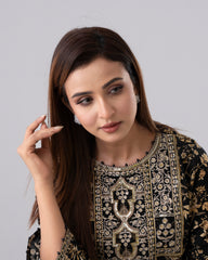 Relaxed Fit Embroidered Three-Piece Lawn with Organza Dupatta