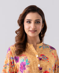 Relaxed Fit Digital Printed Three-Piece Lawn with Chiffon Dupatta