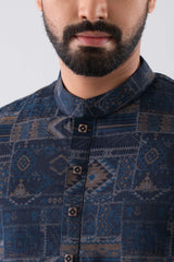 Regular Fit Jacquard Cotton Semi-Formal Panjabi