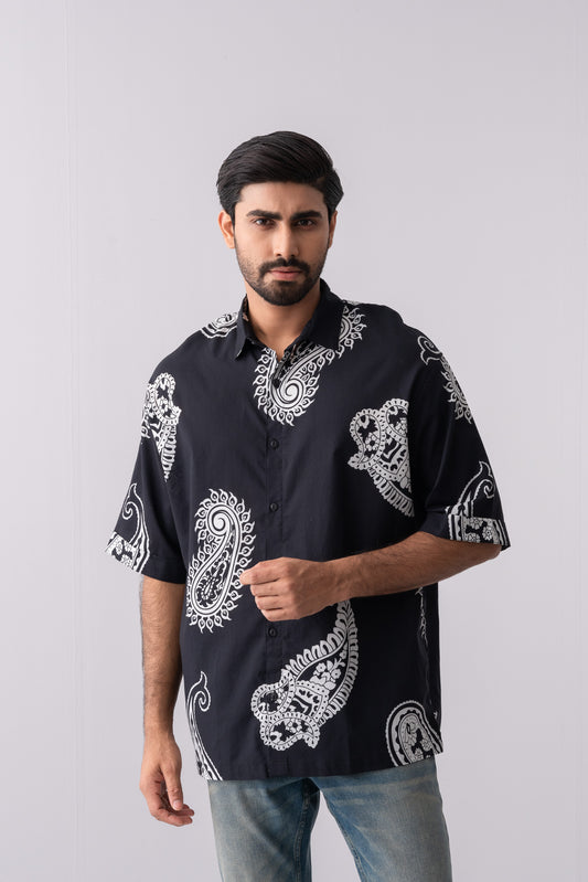 Baggy Fit Printed Casual Shirt