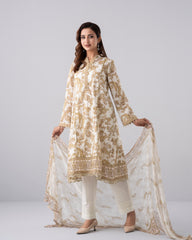 Smart Fit Digital Printed Three-Piece Lawn with Chiffon Dupatta