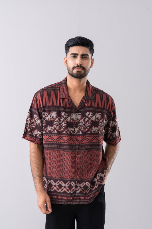 Boxy Fit Printed Casual Shirt