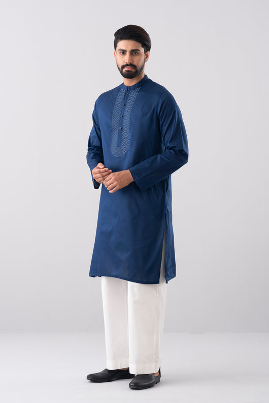 Regular Fit Embroidered Semi-Formal Panjabi