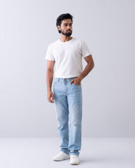 Straight Fit Blue Jeans