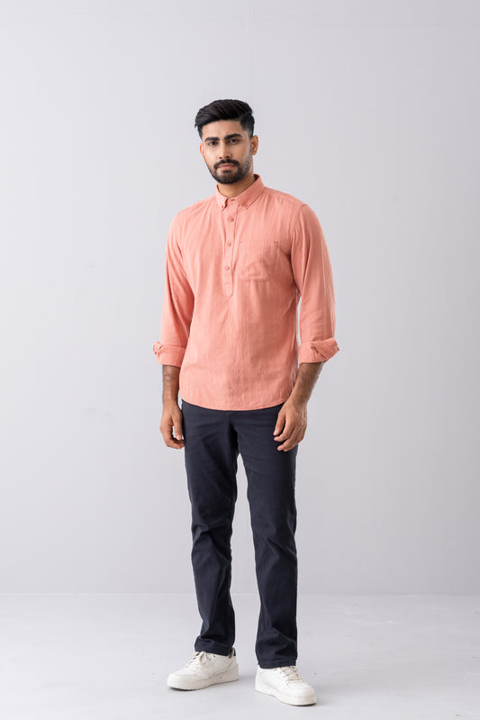 Slim Fit Textured Casual Shirt