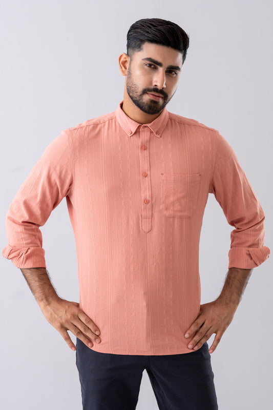 Slim Fit Textured Casual Shirt