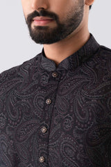 Regular Fit Jacquard Cotton Semi-Formal Panjabi