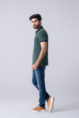 Regular Fit Washed Indigo Polo Shirt
