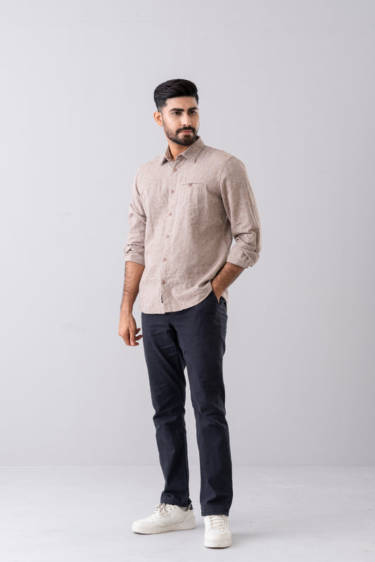Regular Fit Solid Casual Shirt
