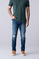 Tapered Fit Indigo Jeans