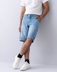 Straight Fit Denim Shorts