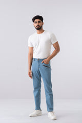 Straight Fit Sky Blue Jeans