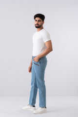 Straight Fit Sky Blue Jeans