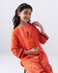 Princess Printed Three-Piece Lawn with Chiffon Dupatta (6-8 Years)