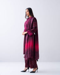 Smart Fit Embroidered Three-Piece Lawn with Silk Dupatta