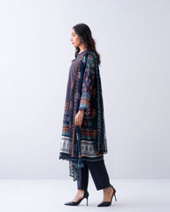 Relaxed Fit Printed Two-Piece Lawn with Chiffon Dupatta