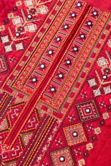 Smart Fit Embroidered Three-Piece Ethnic Set with Organza Dupatta