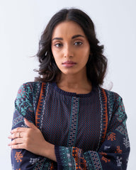 Relaxed Fit Printed Two-Piece Lawn with Chiffon Dupatta