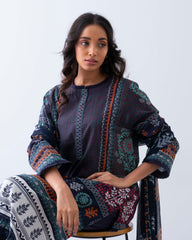Relaxed Fit Printed Two-Piece Lawn with Chiffon Dupatta
