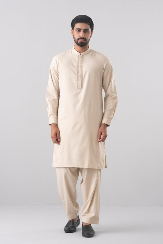 Regular Fit Blended Fabric Formal Kabli Set