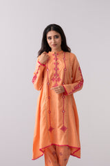 Relaxed Fit Embroidered Two-Piece Ethnic Set