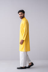 Regular Fit Embroidered Two-Tone Fabric Semi-Formal Panjabi