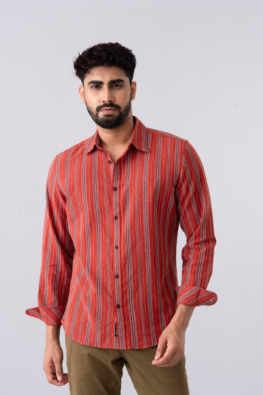 Slim Fit Striped Casual Shirt