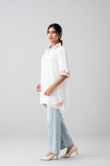 Relaxed Fit Embroidered Viscose Casual Shirt