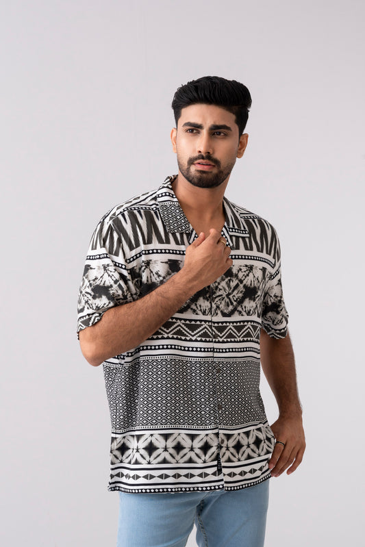 Boxy Fit Printed Casual Shirt