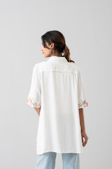 Relaxed Fit Embroidered Viscose Casual Shirt