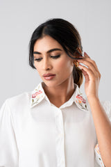 Relaxed Fit Embroidered Viscose Casual Shirt