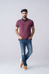 Regular Fit Washed Indigo Polo Shirt