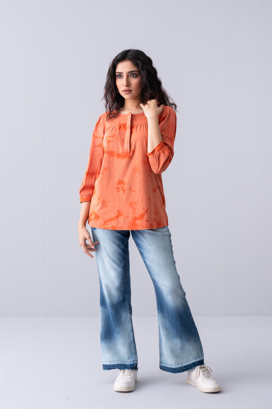 Relaxed Fit Embroidered Knit Top