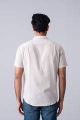 Regular Fit Solid Casual Shirt with Lapel Collar