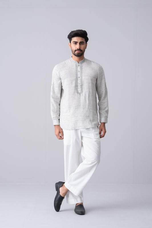 Regular Fit Embroidered Cotton Fatua