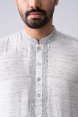 Regular Fit Embroidered Cotton Fatua